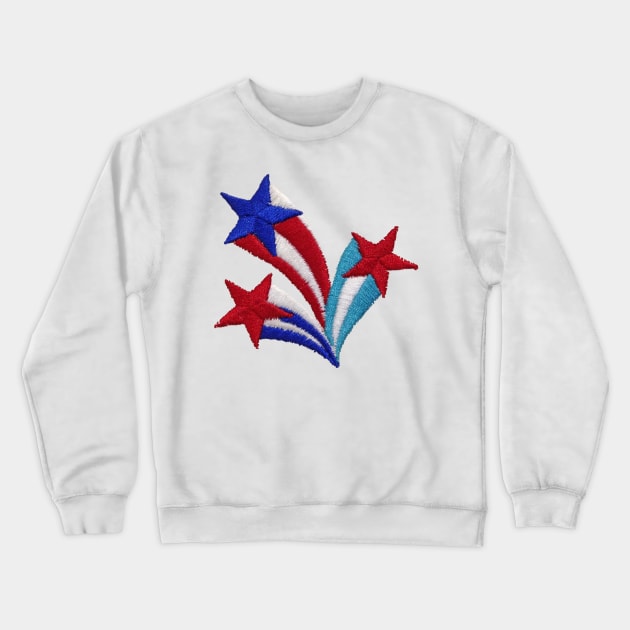 Embroidery American Stars Crewneck Sweatshirt by anacarminda